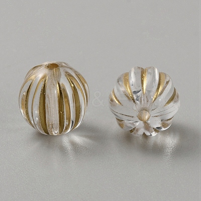 Transparent Acrylic Golden Metal Enlaced Beads OACR-WH0028-31A-1