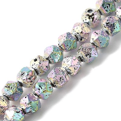 Blaking Painted Natural Lava Rock Beads Strands G-B086-A01-01A-1