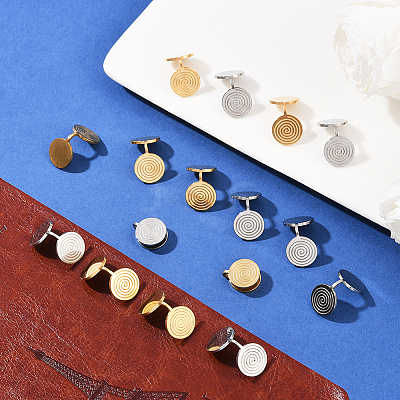 16Pcs 2 Colors 304 Stainless Steel Vortex Cuff Earrings EJEW-SC0001-87-1