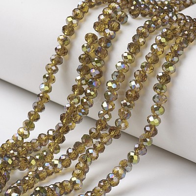 Electroplate Transparent Glass Beads Strands EGLA-A034-T4mm-S04-1