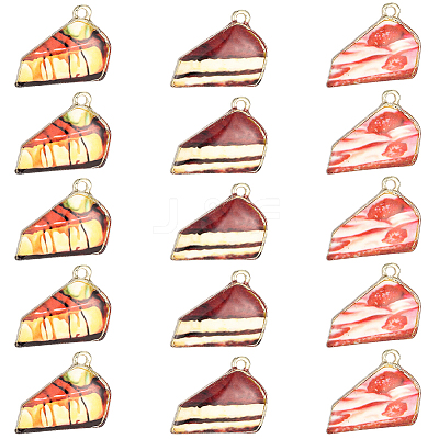 30Pcs 3 Colors Printed Alloy Pendants ENAM-BM0001-25-1
