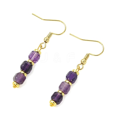 Natural Amethyst Dangle Earrings EJEW-JE07308-02-1