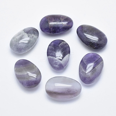 Oval Natural Amethyst Palm Stone G-K246-55-1