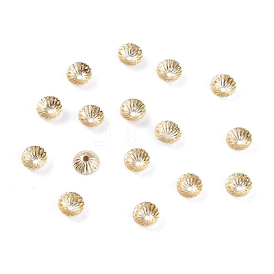 Rack Plating Brass Bead Cap KK-F827-02B-G-1