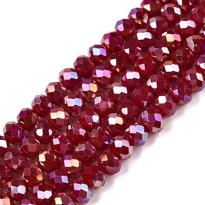 Electroplate Glass Beads Strands EGLA-A044-P4mm-B02-1