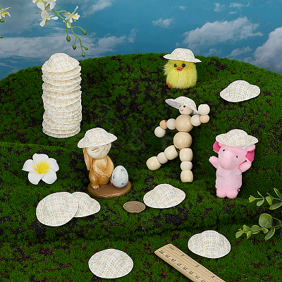 30Pcs Paper with Cloth Doll Hat AJEW-FG0007-88-1