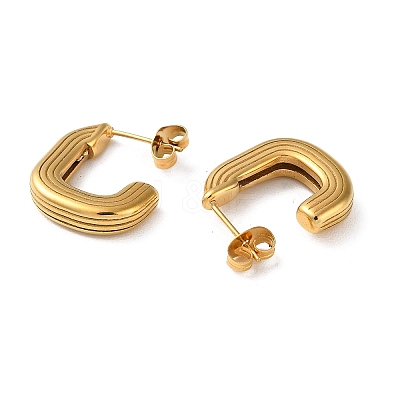 Ion Plating(IP) 304 Stainless Steel Stud Earrings EJEW-H127-05G-1
