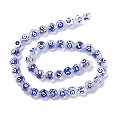 Transparent Evil Eye Glass Beads Strands LAMP-K037-06H-1