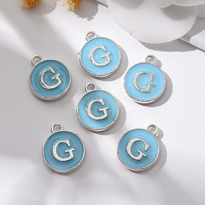 Platinum Plated Alloy Enamel Charms X-ENAM-S118-04G-P-1