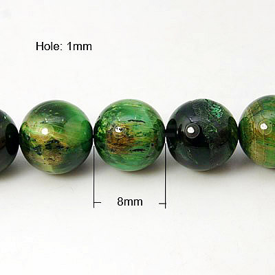 Natural Green Tiger Eye Beads Strands G-G099-8mm-6-1