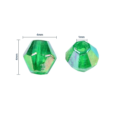 Bicone AB Color Plated Eco-Friendly Transparent Acrylic Beads TACR-CJ0001-12-1