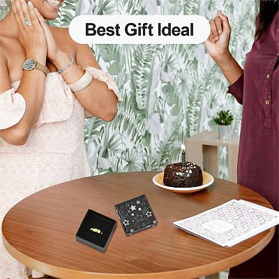 12Pcs Star Print Paperboard Jewelry Gift Boxes CON-FS0001-25-1