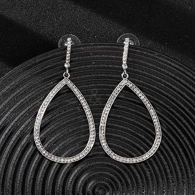 Alloy & Crystal Rhinestone Dangle Stud Earrings EJEW-G467-01P-02-1