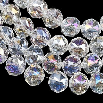 Transparent Electroplate Glass Beads Strands X-EGLA-N002-34C-B01-1