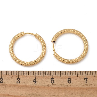 Ion Plating(IP) 304 Stainless Steel Grooved Hoop Earrings X-EJEW-M218-01C-G-1