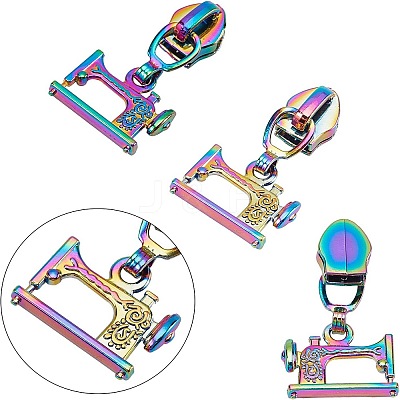 8 Pcs 4 Styles Zinc Alloy Replacement Zipper Sliders FIND-GF0001-41MC-1