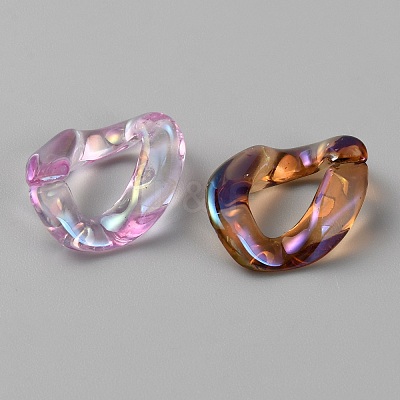 Rainbow Iridescent Acrylic Linking Rings TACR-WH0001-83-1