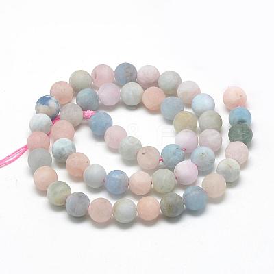 Natural Morganite Beads Strands G-R446-8mm-35-1