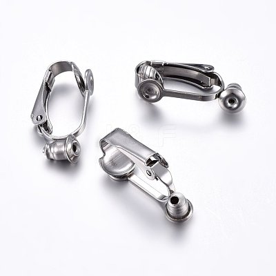Tarnish Resistant 304 Stainless Steel Clip-on Earring Converters Findings X-STAS-O110-20P-1