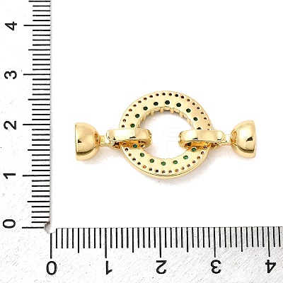 Brass Micro Pave Clear Cubic Zirconia Fold Over Clasps KK-U059-54G-1