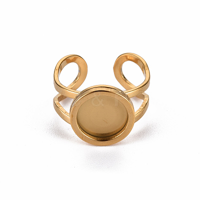 201 Stainless Steel Cuff Pad Ring Settings X-STAS-S080-040A-G-1