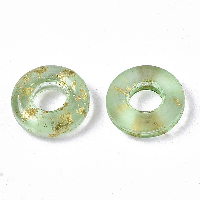 Transparent Spray Painted Glass European Beads LS-GLAA-N035-04J-1