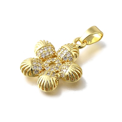 Brass Micro Pave Cubic Zirconia Pendants KK-Z102-15G-1