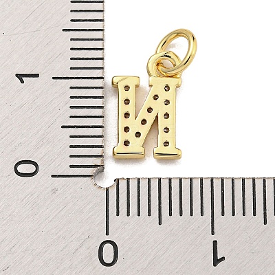 Initial Letter Brass with Cubic Zirconia Charms KK-Q814-26N-G-1