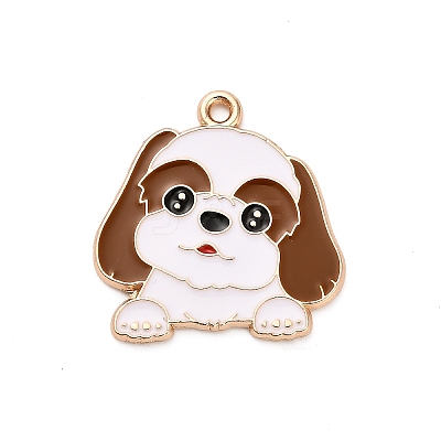 Animal Puppy Alloy Enamel Pendants FIND-V001-03G-05-1