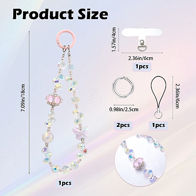 1Pc Glass Beaded Mobile Straps AJEW-SZ0002-83C-1