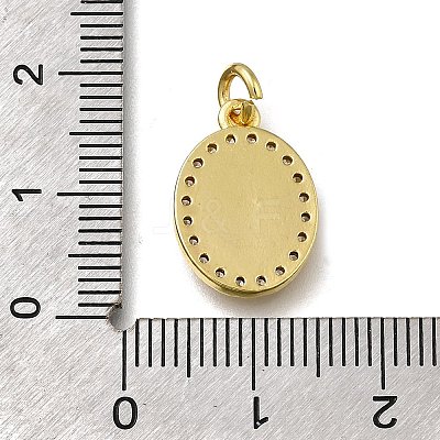 Brass Micro Pave Clear Cubic Zirconia Pendants ZIRC-I070-083G-1