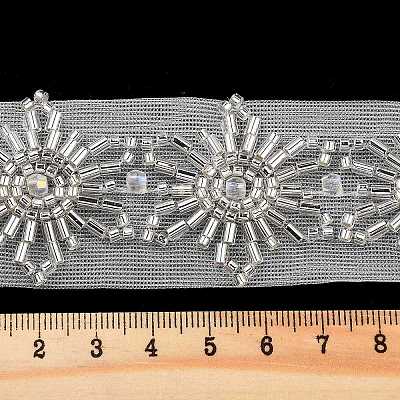 Polyester Flower Lace Trims OCOR-A007-29-1