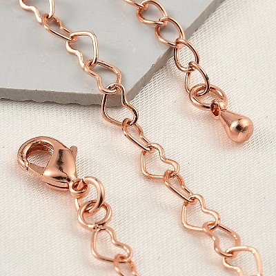 Brass Heart Link Bracelets for Women BJEW-G735-07RG-1