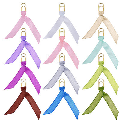 12Pcs Polyester Ribbon Bookmarks AJEW-CA00022-1