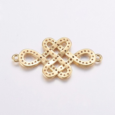 Brass Micro Pave Cubic Zirconia Links ZIRC-G125-06G-1
