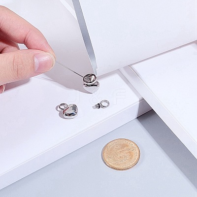 2Pcs Heart Stainless Steel Urn Ashes Pendants STAS-CN0001-72-1
