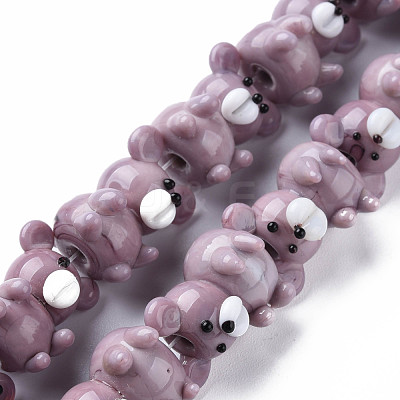 Opaque Handmade Bumpy Lampwork Beads Strands LAMP-T007-19-A01-1