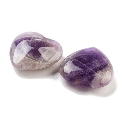 Heart Natural Amethyst Palm Stones G-C134-06A-26-1