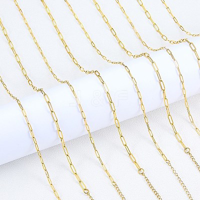 10Pcs 2 Styles Stainless Steel Paperclip Chain Necklaces for Women Men NJEW-SZ0001-72-1