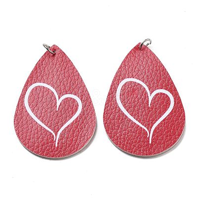 PU Leather Big Pendants FIND-R050-03A-1