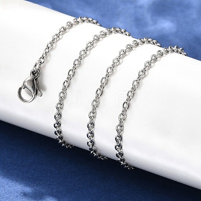 Tarnish Resistant Classic Plain 304 Stainless Steel Mens Womens Cable Chain Necklace Making STAS-P045-01P-1