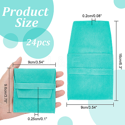 Velvet Jewelry Flap Pouches ABAG-WH0038-43C-1