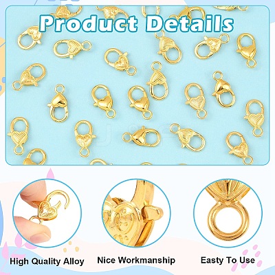 30Pcs 3 Styles Zinc Alloy Lobster Claw Clasps FIND-YW0017-94-1