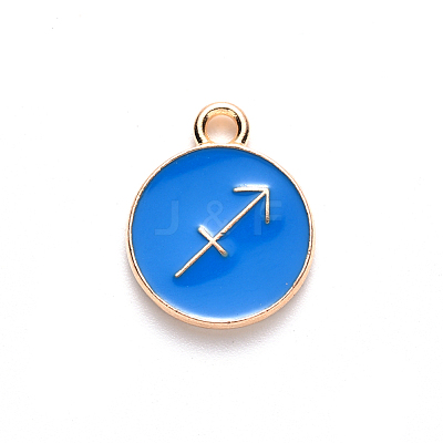 Alloy Enamel Pendants X-ENAM-S124-01B-02F-1