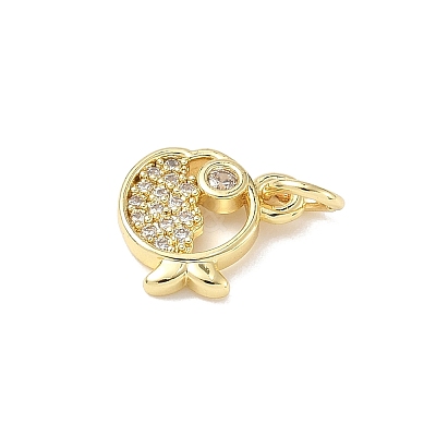 Brass Micro Pave Cubic Zirconia Charms ZIRC-I356-13G-01-1