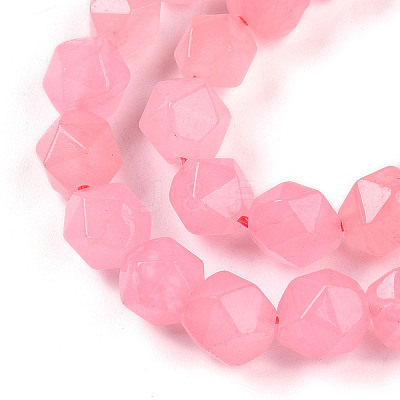Dyed Natural White Jade Beads Strands G-T139-8mm-46U-1