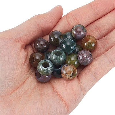 20Pcs Natural Indian Agate European Beads G-SP0001-48-1