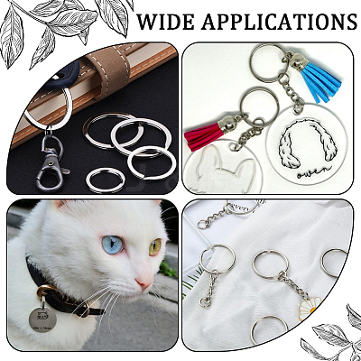 120Pcs 2 Styles Iron Split Key Rings FIND-SC0013-32P-1
