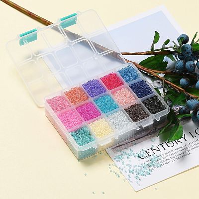 FGB 375G 15 Colors 12/0 Grade A Round Glass Seed Beads SEED-JP0011-05-2mm-1