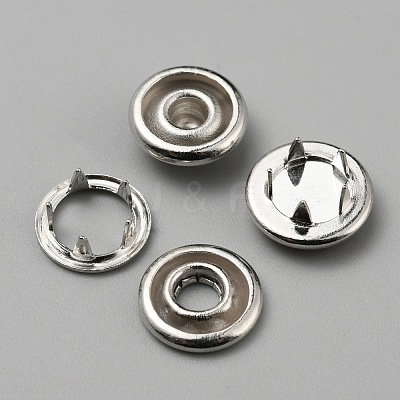 4Pcs Brass & Resin Snap Button BUTT-WH0028-79D-1